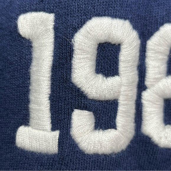 Zara New York 1988 Fleece Sweatshirt Womens Medium Blue Green Red Embroidered - Picture 7 of 11